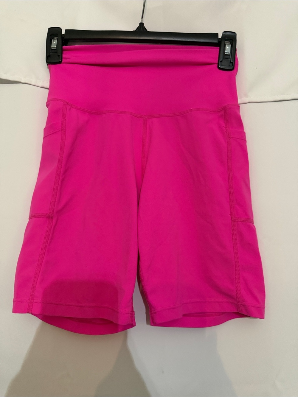 Free People Women's High-Waist Pink Active Bike Shorts - Picture 2 of 3